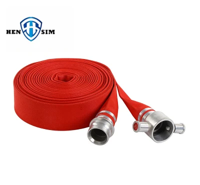 BS 6391 Tipo 2/Manguera de revestimiento plana de color rojo/Manguera contra incendios con revestimiento de PVC