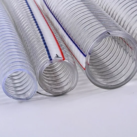 Manguera de vacío de PVC reforzada con alambre de acero inoxidable en espiral