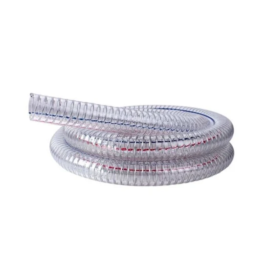 Manguera de PVC con resorte reforzado con alambre de acero transparente en espiral